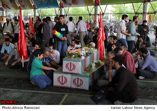 مراسم وداع با پیکرهای مطهر شهدای غواص