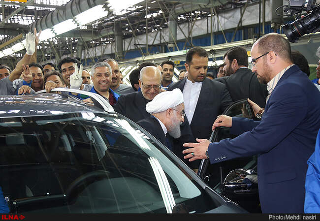 مراسم افتتاح و بهره برداری دو خط خودرو گروه صنعتی ایران خودرو با حضور رئیس جمهور