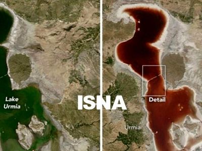 تغییر رنگ دریاچه ارومیه توجه ناسا را جلب کرد