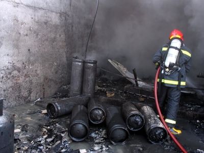 مصدومیت یک کارگر کارگاه LPG بر اثر انفجار کپسول