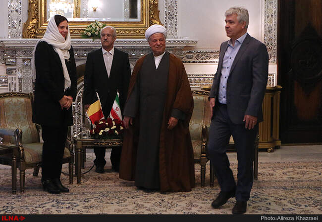 دیدار هاشمی رفسنجانی با کریستین دوفرین رئیس مجلس سنای بلژیک 