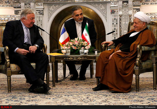 دیدار ژرار لارشه رئیس مجلس سنای فرانسه با آیت الله هاشمی رفسنجانی رئ