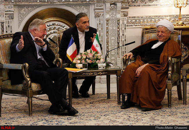دیدار ژرار لارشه رئیس مجلس سنای فرانسه با آیت الله هاشمی رفسنجانی رئ�