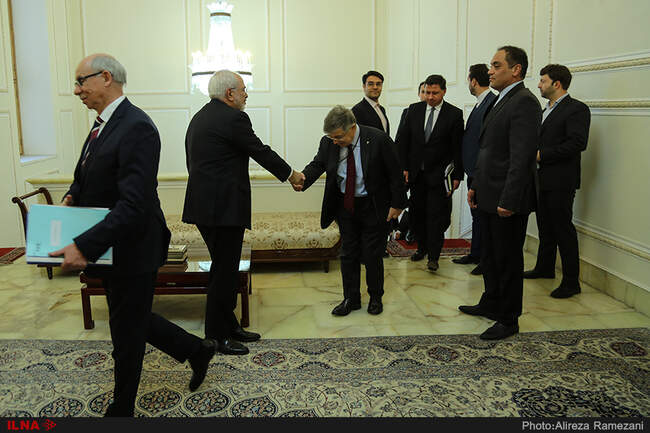 دیدار رئیس گروه دوستی ایران و پارلمان اروپا با محمد جواد ظریف