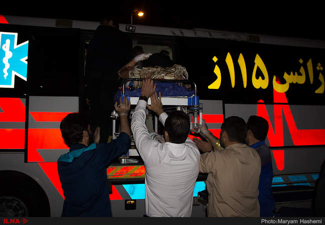 اعزام  مصدومان زلزله کرمانشاه به بیمارستان مدنی کرج