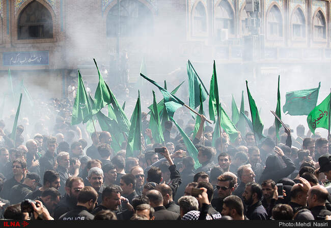 مراسم خیمه سوزان روز عاشورا در بازار تهران