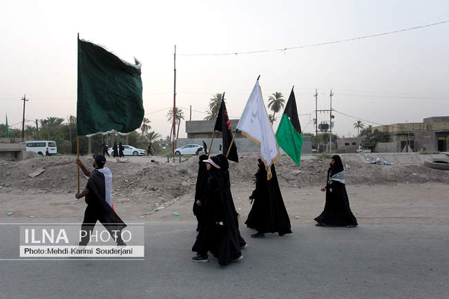 پیاده روی زائران اربعین از مسیر طریق العلما