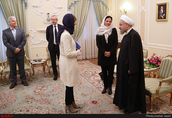 دیدار رئیس جمهور با کریستین دوفرین رئیس مجلس سنای بلژیک