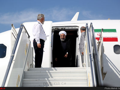 روحانی وارد کرمانشاه شد