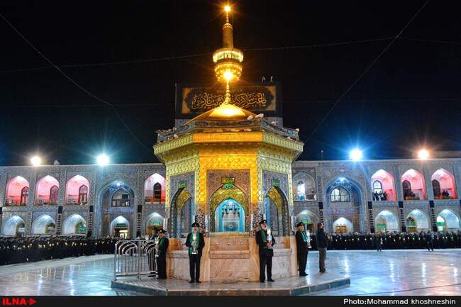 مراسم خطبه خوانی شب عاشورا در حرم مطهر رضوی‎