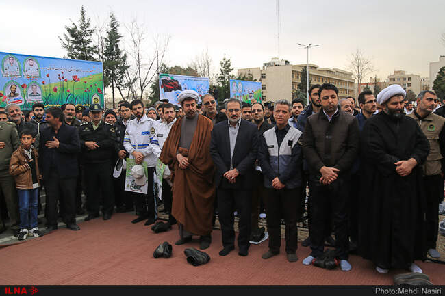 مراسم تشییع پیکر سه شهید نیروی انتظامی