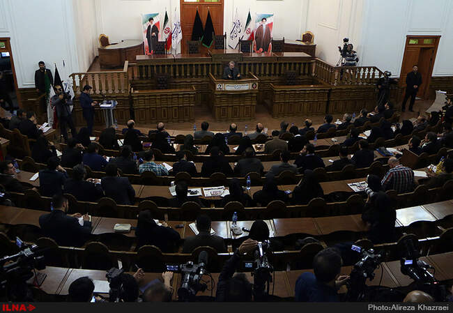 نشست خبری علی لاریجانی رئیس مجلس شورای اسلامی به مناسبت روز مجلس
