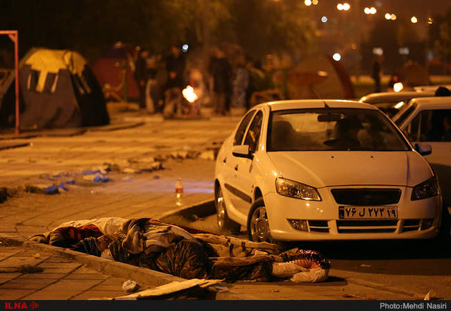 دومین شب خانه به دوشی در کرمانشاه