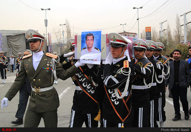 تشییع پیکر سه تن از شهدای کشتی سانچی  در مصلای تهران