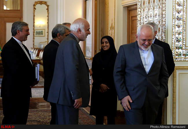 دیدار سوشما سوارج وزیرخارجه هند با محمدجواد ظریف وزیر خارجه کشورمان