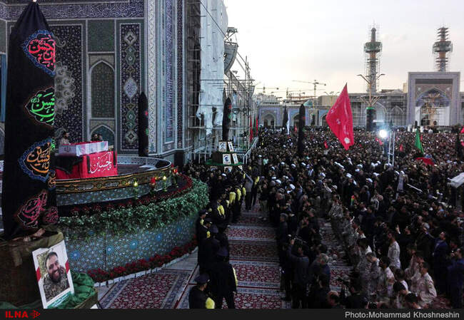 مراسم وداع با پیکر شهید حججی در حرم مطهر امام رضا (ع)
