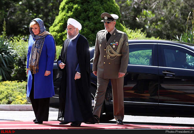 استقبال رسمی روحانی از رییس جمهوری کرواسی 
