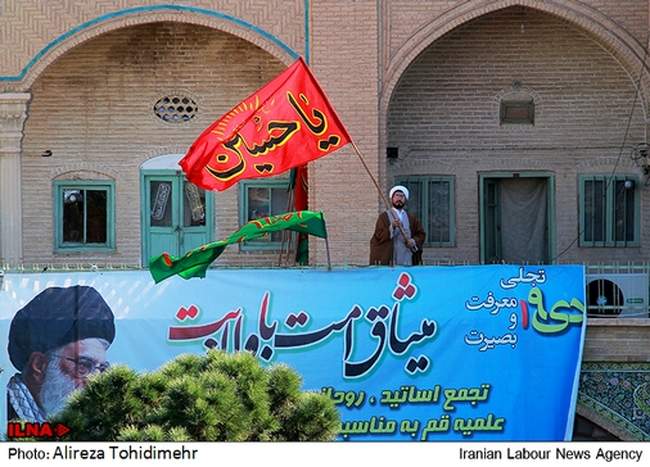 تجمع برخی روحانیون قم به مناسبت ۹دی در مدرسه فیضیه قم