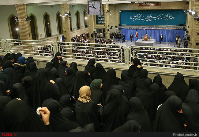 دیدار مقام معظم رهبری با مردم قم