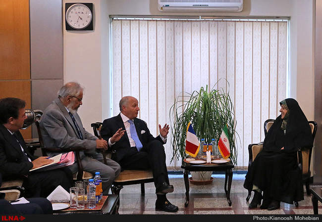 دیدار لوران فابیوس با معصومه ابتکار