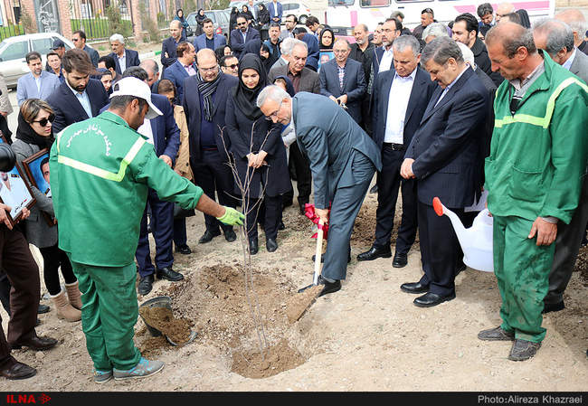 مراسم کاشت 32 درخت به نام شهدای سانچی