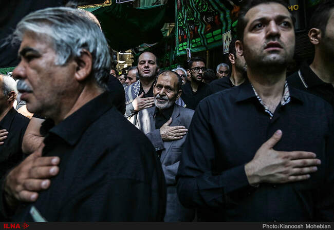 مراسم عزاداری تاسوعای حسینی در بازار تهران