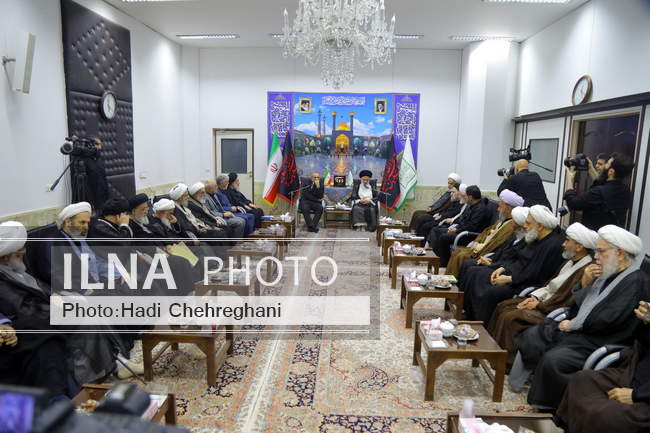 دیدار رئیس‌جمهور با علما و مراجع عظام در سفر به قم