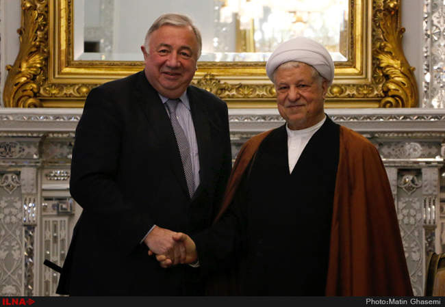 دیدار ژرار لارشه رئیس مجلس سنای فرانسه با آیت الله هاشمی رفسنجانی رئ�