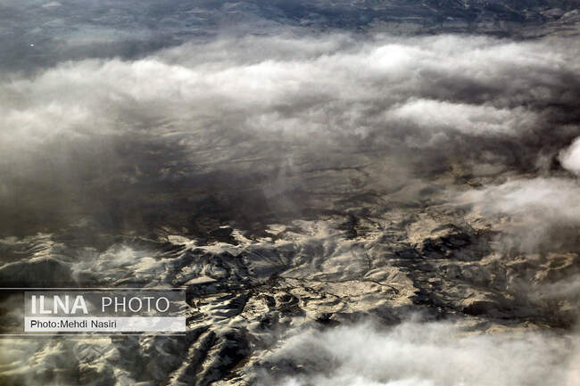 Aerial images of the snowy mountains on the border of Iran and Türkiye