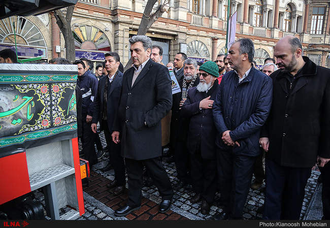 مراسم تشییع پیکر آتش‌نشان شهید سید احسان جامعی