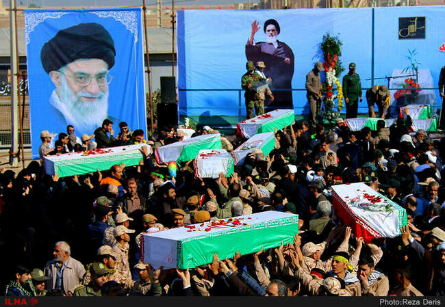 ورود پیکر مطهر 28شهید دفاع و حماسه از مرز شلمچه