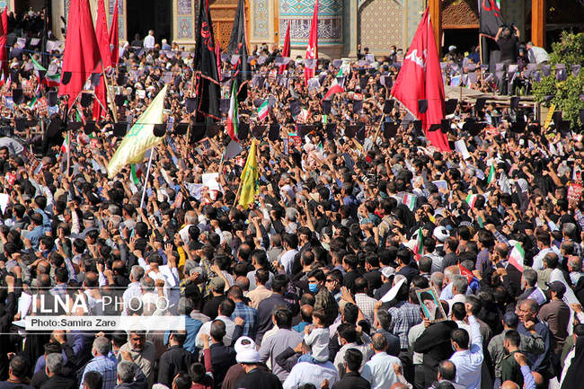 مراسم تشییع شهدای حادثه تروریستی حرم مطهر شاهچراغ(ع)