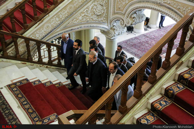 دیدار و نشست خبری روسای مجلس ایران و عراق