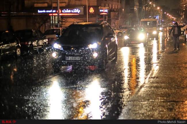 شب بارانی تهران
