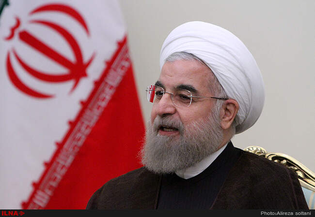 دیدار کلود بارتلون رئیس مجلس ملی فرانسه با حسن روحانی رئیس جمهور کشورمان