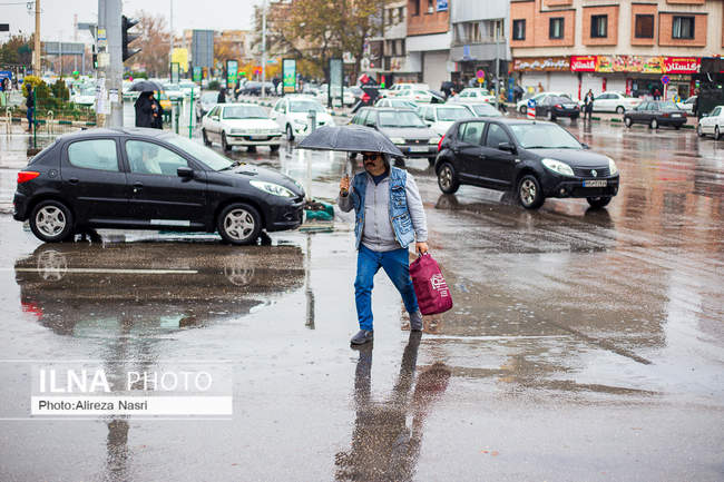 بارش اولین باران پاییزی در قزوین