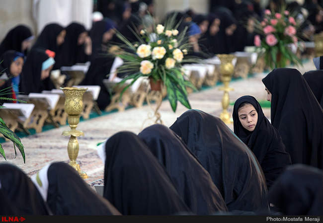 مراسم جزء خوانی قرآن کریم در حرم مطهر حضرت معصومه