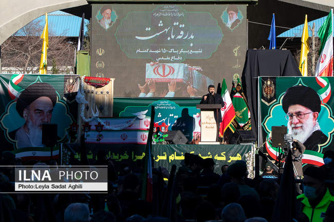 تشییع باشکوه پیکر‌های مطهر ۱۵۰ شهید گمنام در تهران/۲