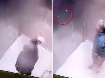 اقدام غیربهداشتی زن چینی در آسانسور!