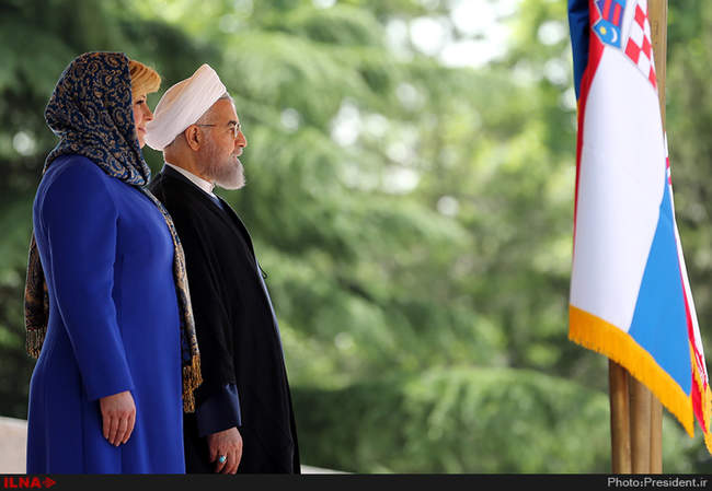 استقبال رسمی روحانی از رییس جمهوری کرواسی 