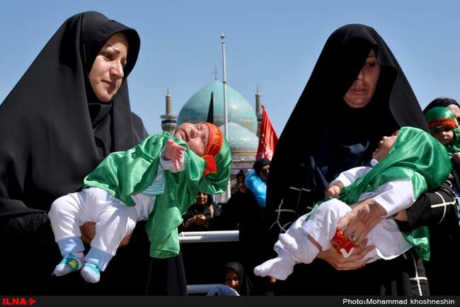 مراسم شیرخوارگان حسینی در حرم مطهر رضوی