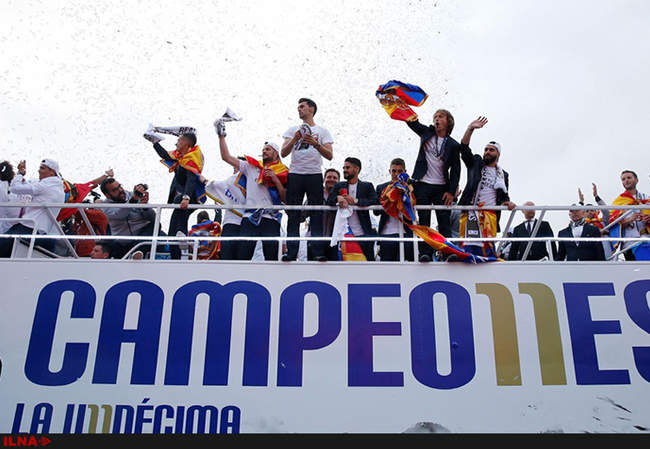 جشن خیابانی رئال مادرید برای قهرمانی در لیگ قهرمانان اروپا