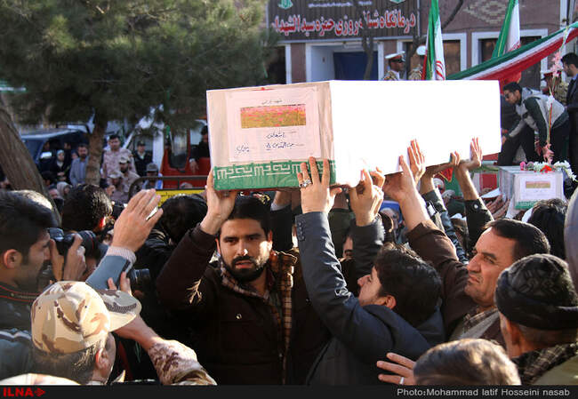 مراسم استقبال از پیکر مطهر ۲۰ شهید گمنام دوران دفاع مقدس/سنندج