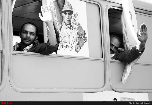 کاروان نمادین اعزام نیرو به جبهه های جنگ حق علیه باطل توسط شرکت واحد