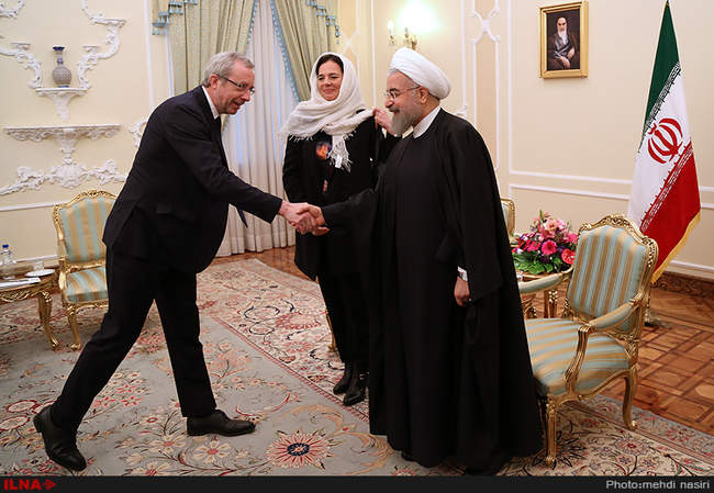 دیدار رئیس جمهور با کریستین دوفرین رئیس مجلس سنای بلژیک