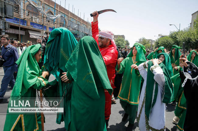 مراسم خیمه‌سوزان ظهر عاشورا در چهارراه گلوبندک تهران /2