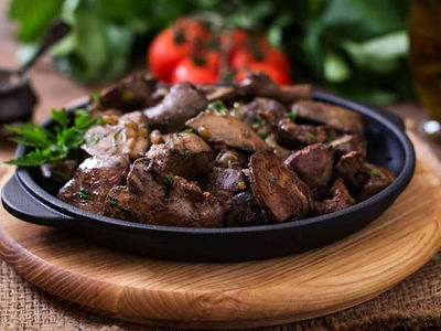 طرز تهیه جگر مرغ با سیب زمینی