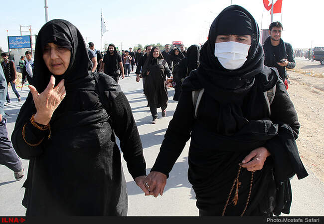راهپیمایی زائران اربعین حسینی از خط مرزی مهران به سمت کربلا/3