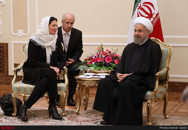 دیدار رئیس جمهور با کریستین دوفرین رئیس مجلس سنای بلژیک