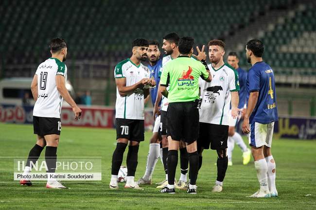 تساوی تیم فوتبال ذوب آهن اصفهان مقابل ملوان انزلی